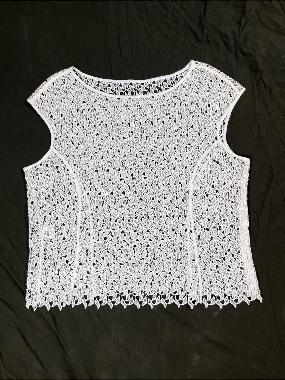 Unbranded White Lace Cap Sleeve Top Women’s